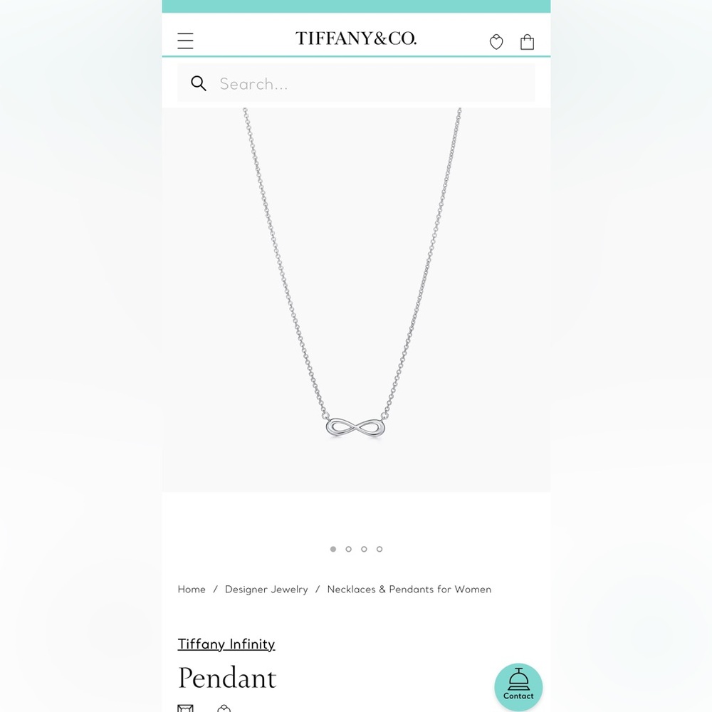 Tiffany & Co. Silver Infinity Necklace Minimalist Design